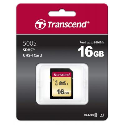 Карта пам'яті Transcend 16GB SDHC class 10 UHS-I U1 (TS16GSDC500S) - зображення 2