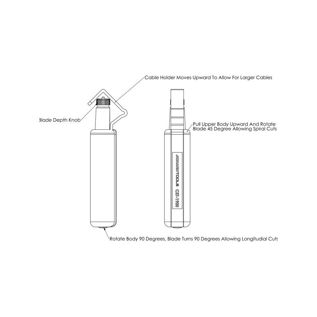 Інструмент Стриппер для оптоволокна + RG-56, RG-6 CST-1900 Jonard Tools (Стриппер CST-1900) - зображення 12