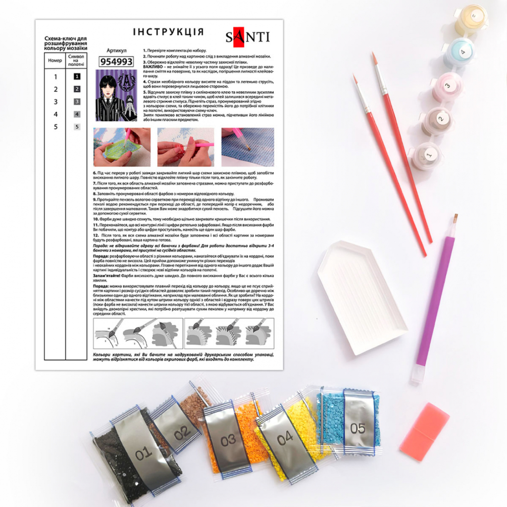 Картина по номерам Santi Wednesday Gothic duo 40х50 см, алмазна мозаїка (954993) - изображение 3