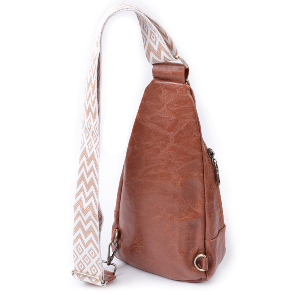 Сумка Vintage Жіноча з екошкіри з акцентом на текстильну лямку Руда (22773) - зображення 2