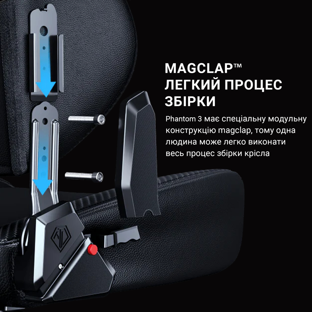 Крісло ігрове Anda Seat Phantom 3 Size L Grey (AD18Y-06-G-F) - зображення 7