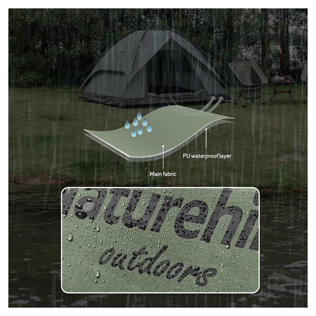 Намет Naturehike тримісний автоматичний NH21ZP008 темно-зелений (6976023922336) - зображення 4
