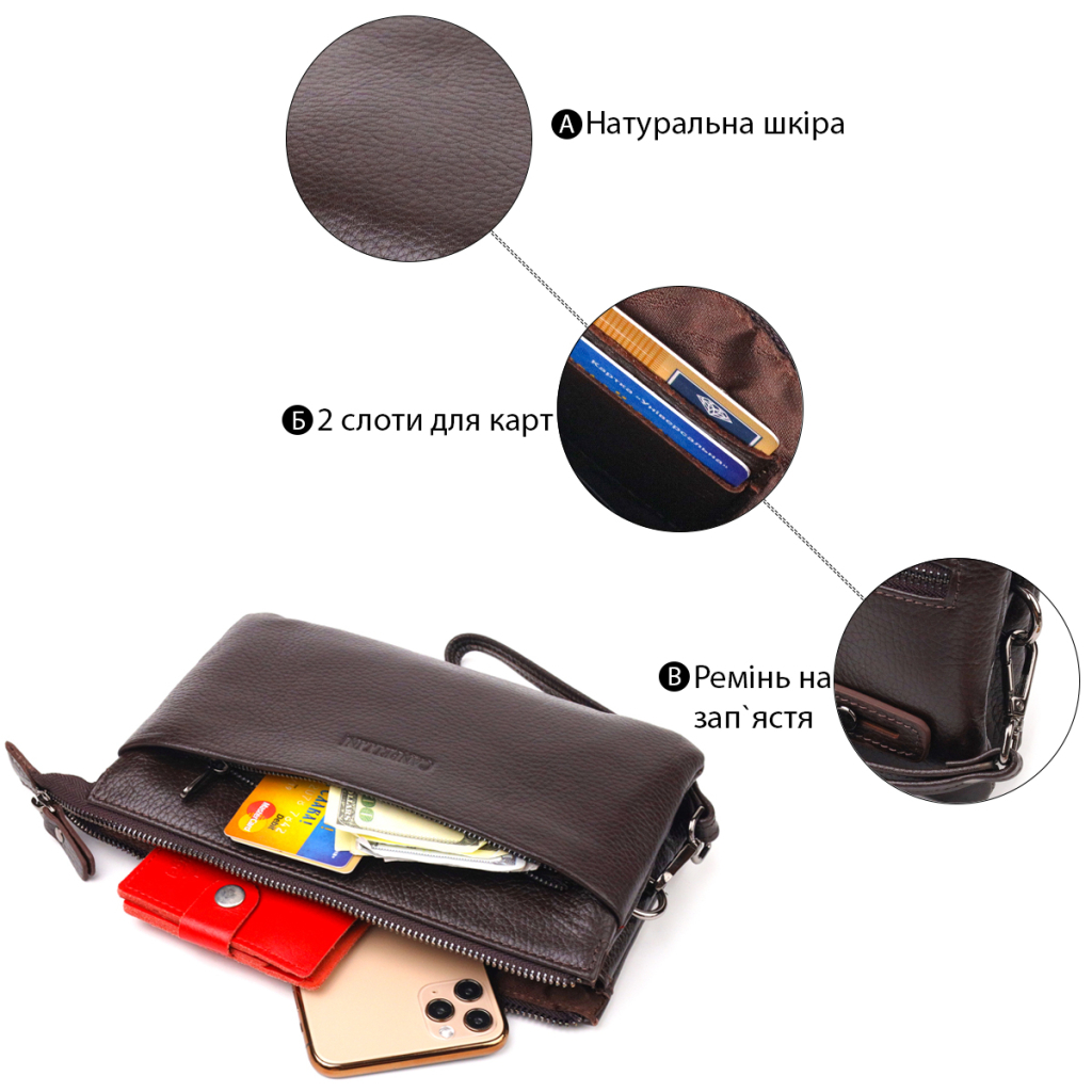 Сумка Canpellini З натуральної шкіри Коричнева (21553) - зображення 4