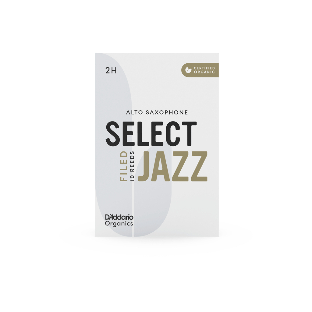 Тростина для саксофона D'Addario Organic Select Jazz - Alto Sax Filed 2H - 10 Pack (ORSF10ASX2H) - зображення 3