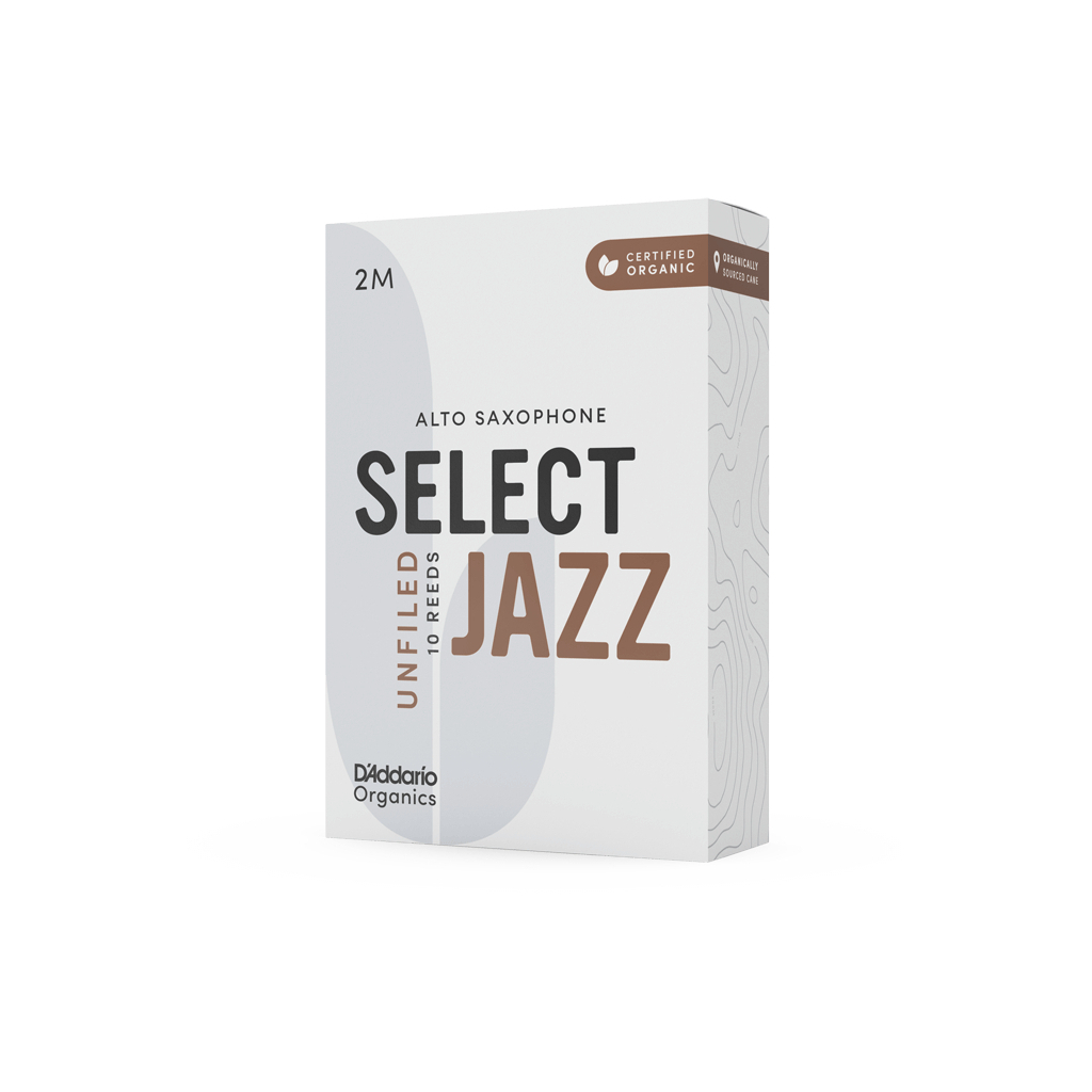 Тростина для саксофона D'Addario Organic Select Jazz - Alto Sax Unfiled 2M - 10 Pack (ORRS10ASX2M) - зображення 1