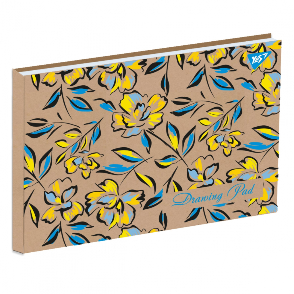 Альбом для малювання Yes А4 30арк/100 клеєний білила Ukrainian flowers крафт (130545) - зображення 1