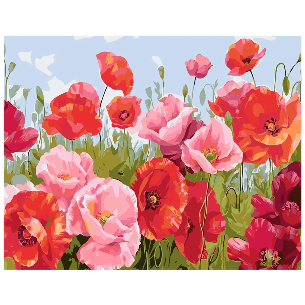Картина по номерам Strateg Поле маків 40х50 см (SY6051) - зображення 1