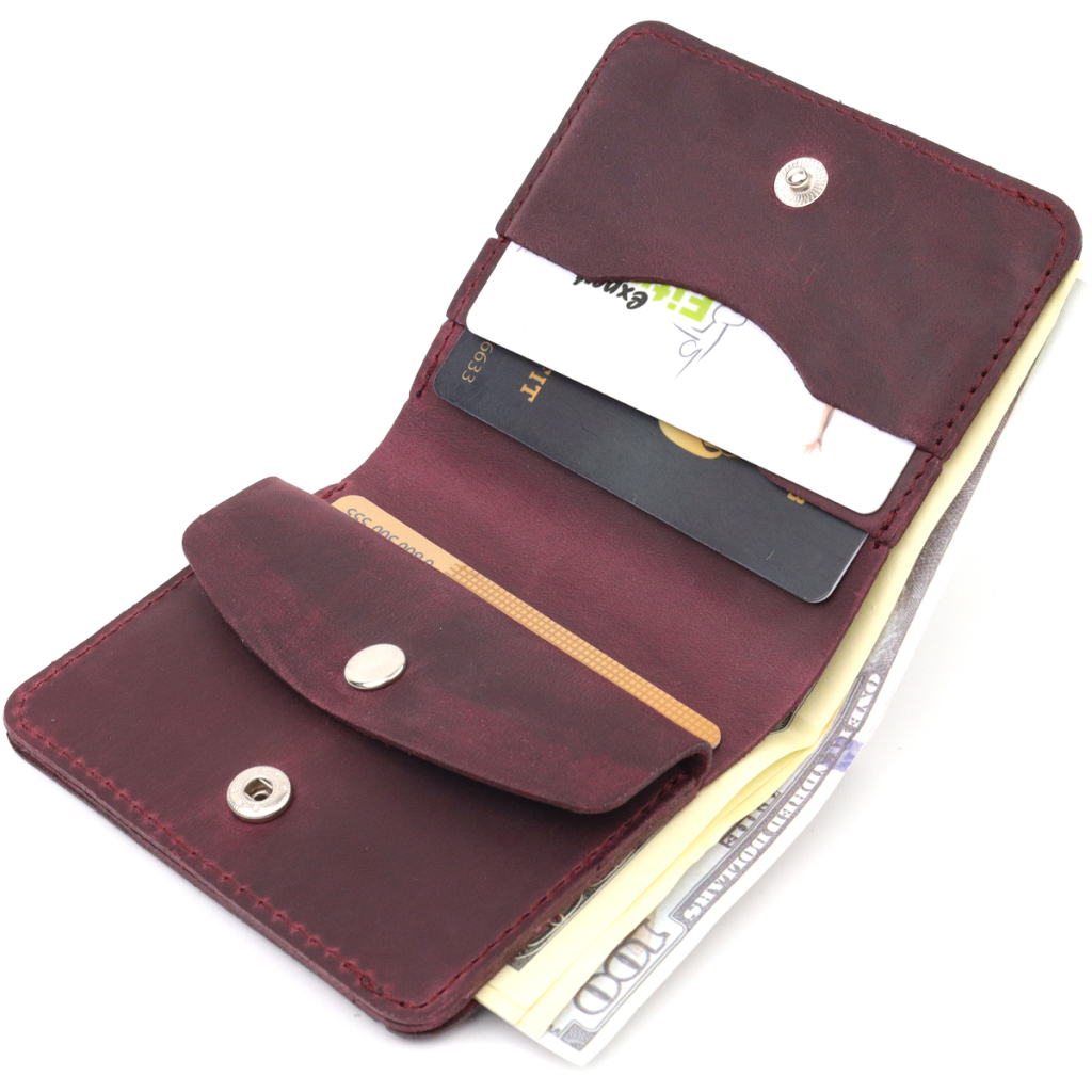 Портмоне Shvigel Шкіряне Бордове (16604) - зображення 6