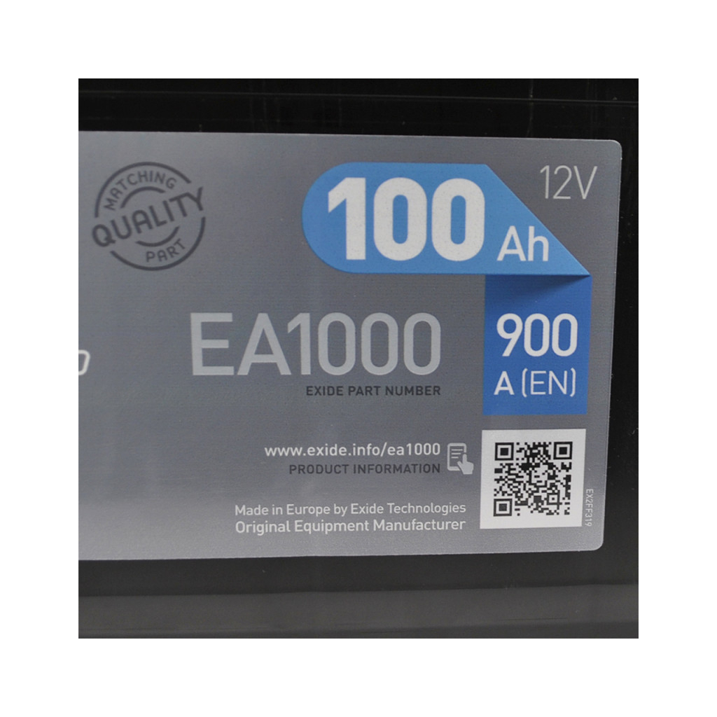 Акумулятор автомобільний EXIDE PREMIUM 100A (EA1000) - изображение 2