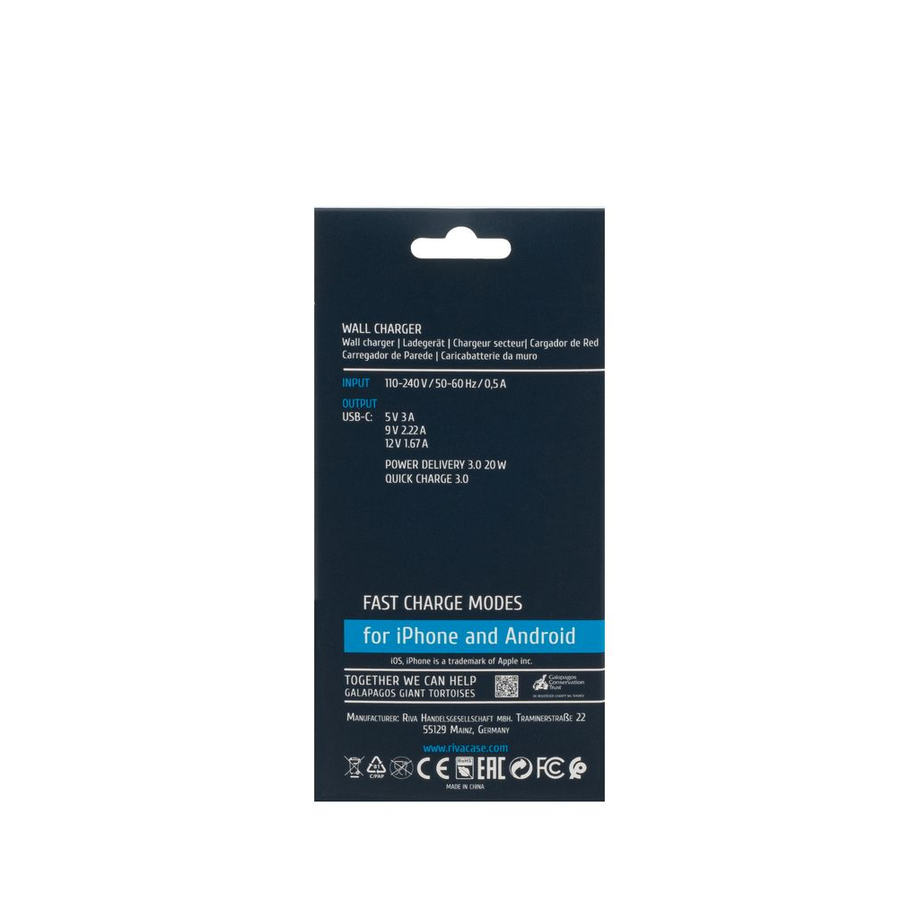 Зарядний пристрій RivaCase 1xUSB Type-C PD 20 Вт white (PS4101 W00 (White)) - зображення 4