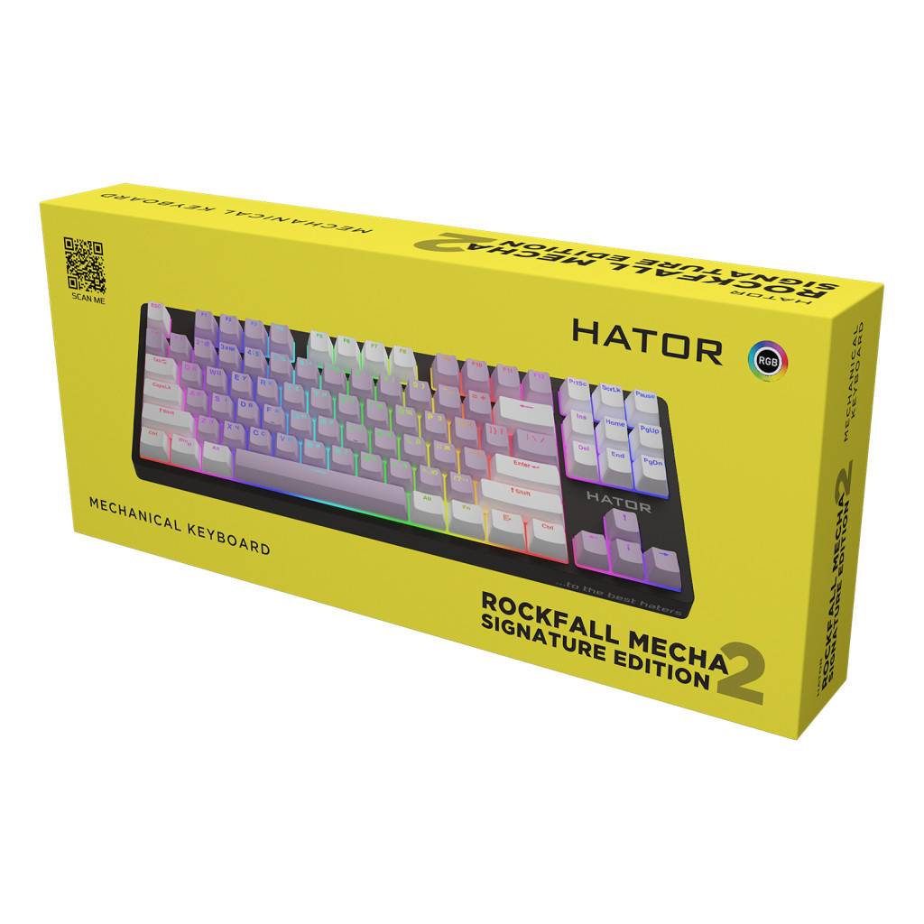Клавіатура Hator Rockfall 2 Mecha Signature Edition USB Black/Lilac/White (HTK-520-BLW) - зображення 6