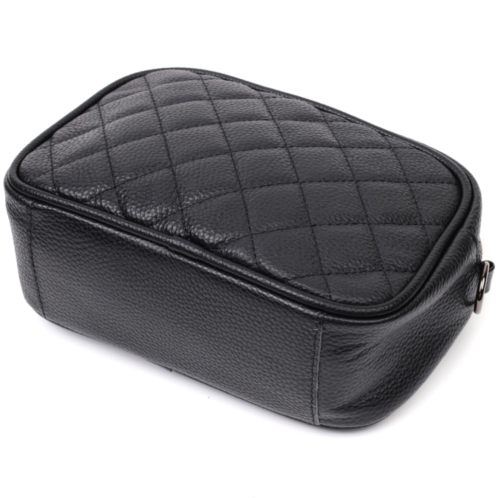 Сумка Vintage Шкіряна жіноча через плече на одне відділення Чорна (22387) - зображення 5