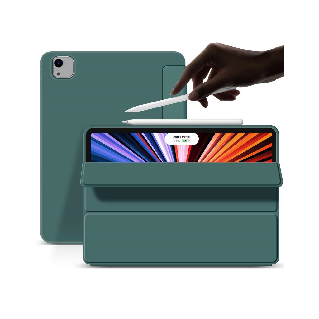 Чохол до планшета BeCover Tri Fold Soft TPU Silicone Apple iPad Air 13" M2/M3 (2024/2025) Dark Green (711470) - зображення 2