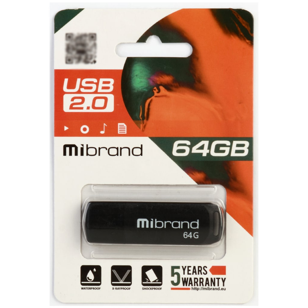 USB флеш накопичувач Mibrand 64GB Mink Black USB 2.0 (MI2.0/MI64P4B) - зображення 2