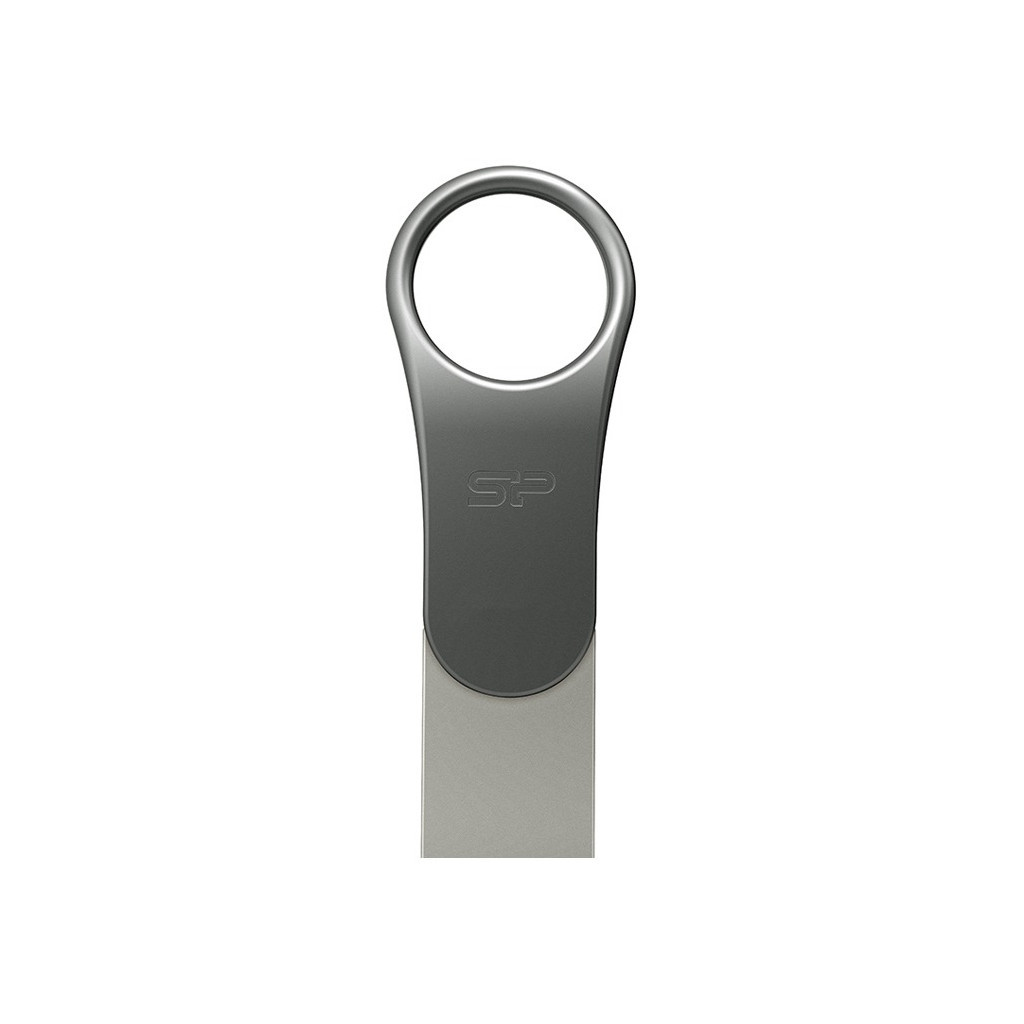 USB флеш накопичувач Silicon Power 128 GB DriveMobile C80 USB 3.1 + Type-C Silver (SP128GBUC3C80V1S) - зображення 1
