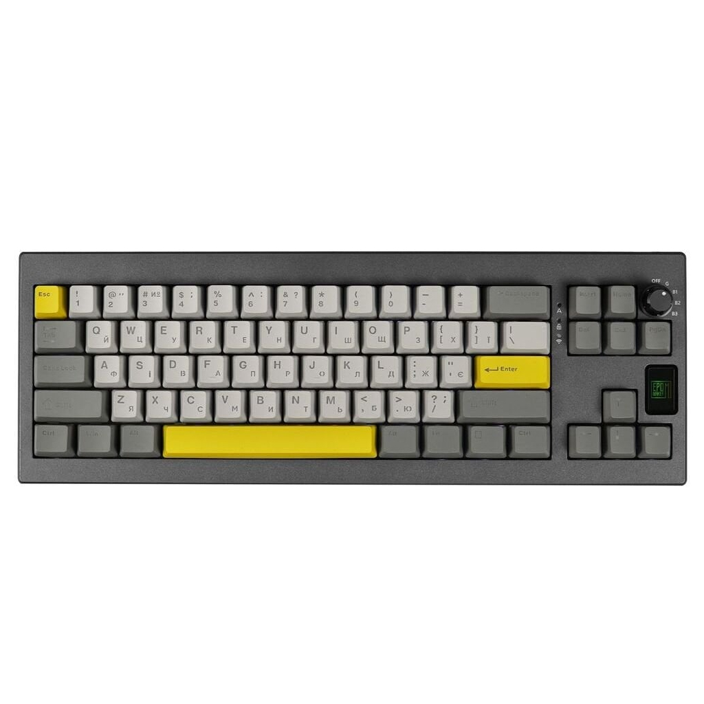 Клавіатура Epomaker Shadow-X 70 Flamingo Switch Hot-Swap LCD Screen RGB Wireless/Bluetooth/USB UA Black (SHX-B-F) - зображення 1