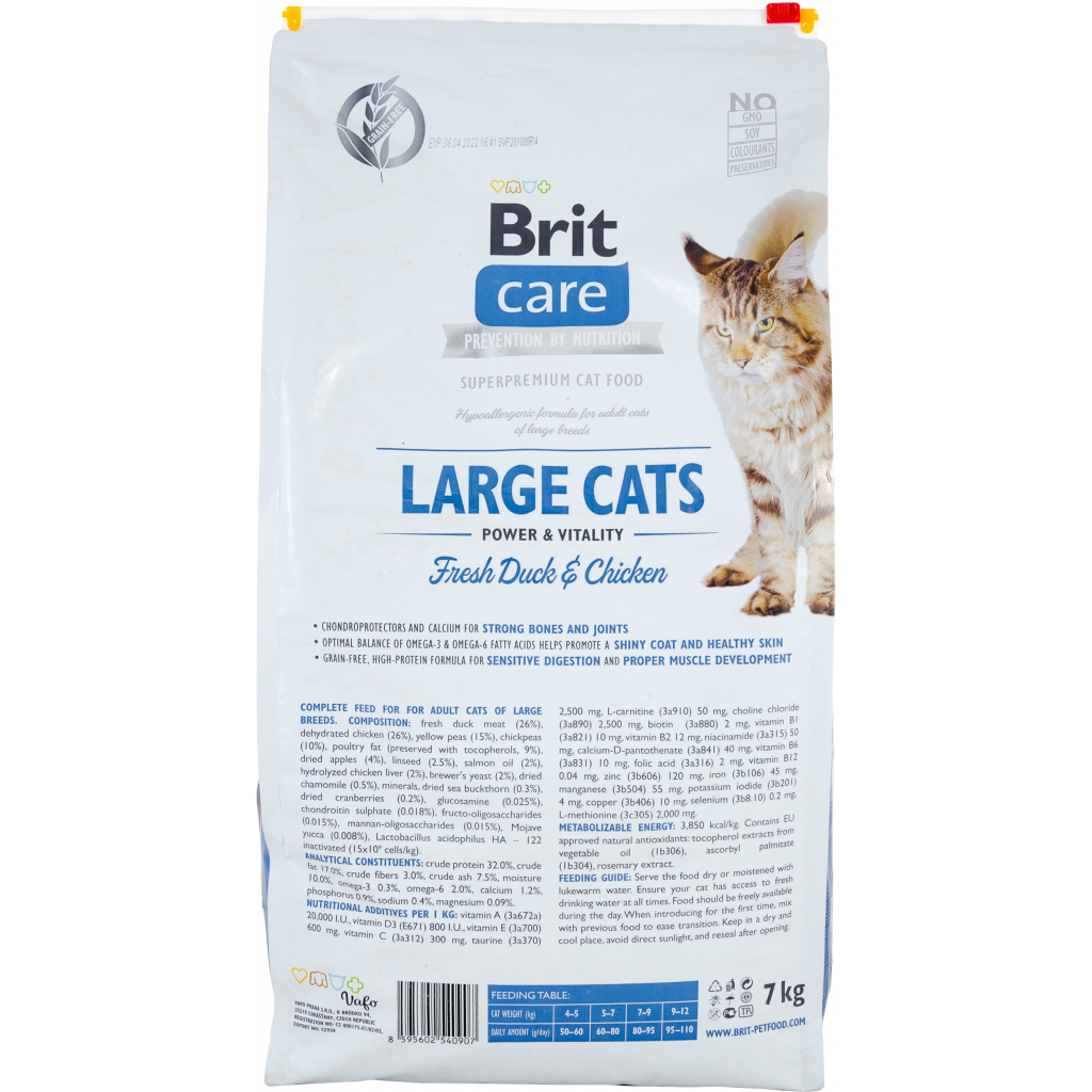 Сухий корм для кішок Brit Care Cat GF Large cats Power and Vitality 7 кг (8595602540907) - зображення 2