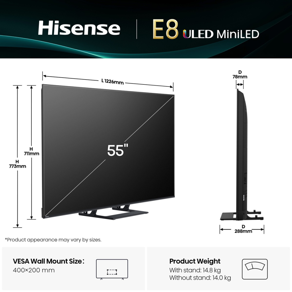 Телевізор Hisense 55E8Q - зображення 5
