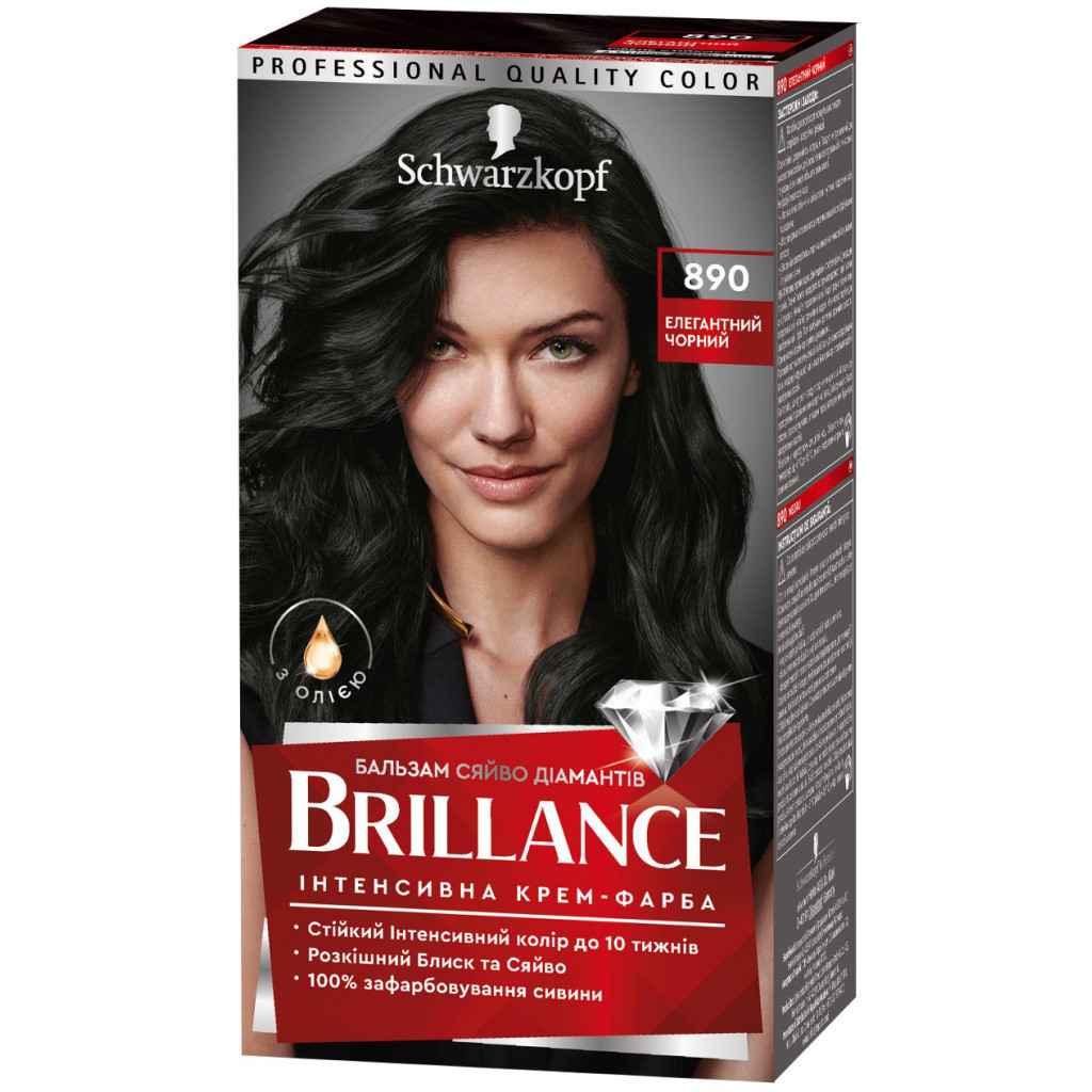 Фарба для волосся Brillance 890-Елегантний чорний 142.5 мл (9000101620122) - зображення 1