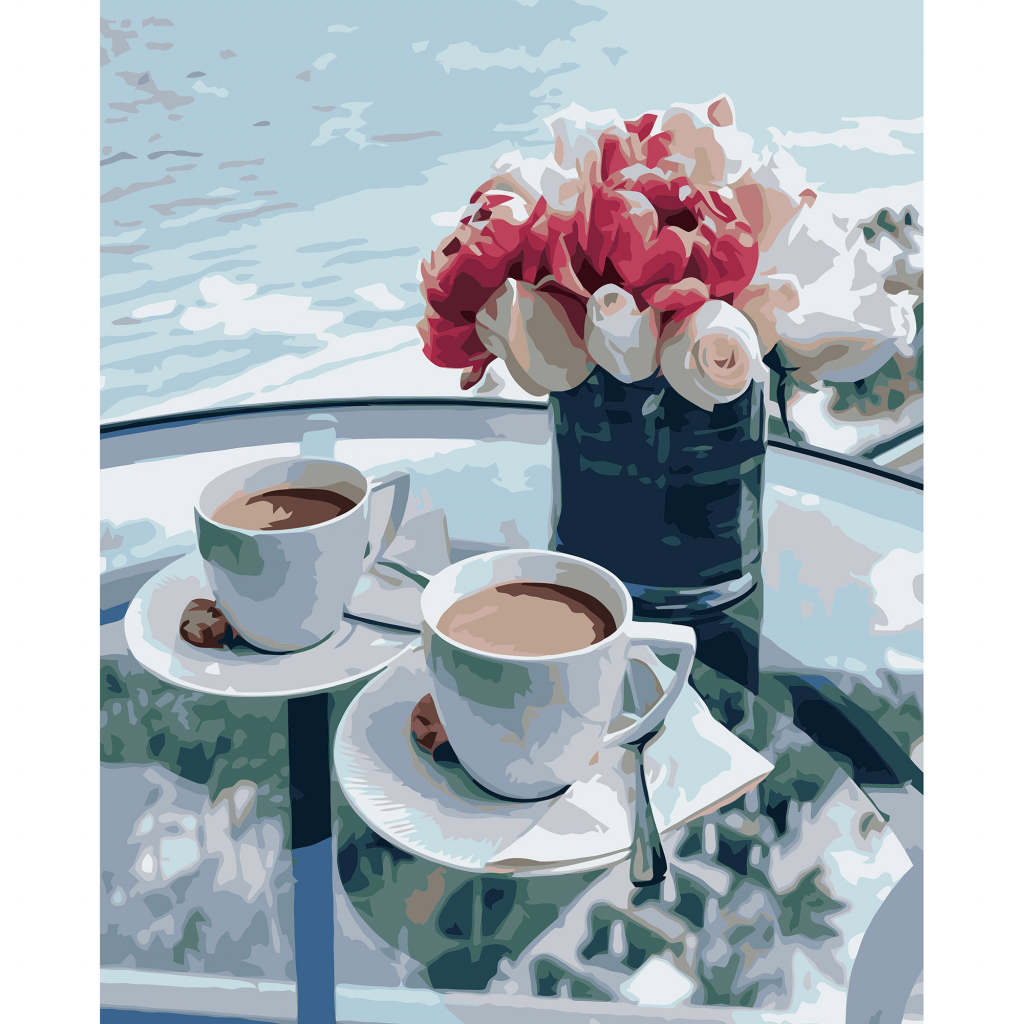 Картина по номерам Strateg Сніданок біля моря 40х50 см (VA-3215) - зображення 1