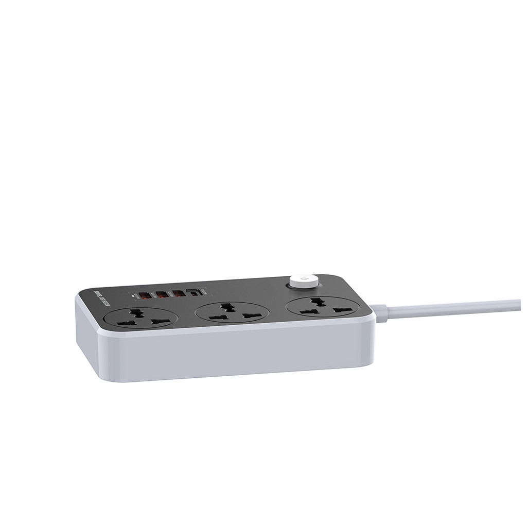 Мережевий фільтр живлення ColorWay CW-CHU34PDB, 3 розетки / 4USB Black 2M - зображення 8