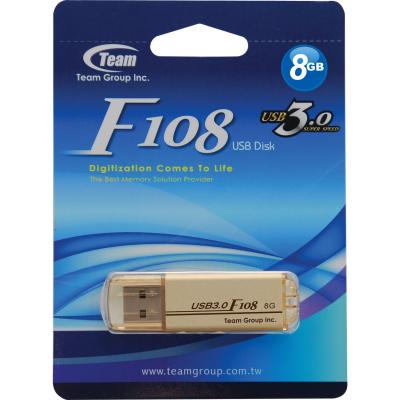 USB флеш накопичувач Team 8GB F108 Gold USB 3.0 (TF10838GD01) - зображення 2