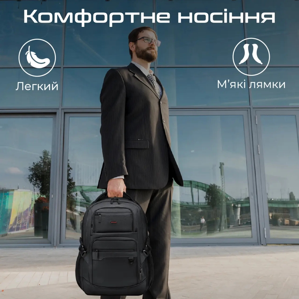 Рюкзак для ноутбука Promate 15.6" ElitePack-Lite Black (elitepack-lite) - зображення 6