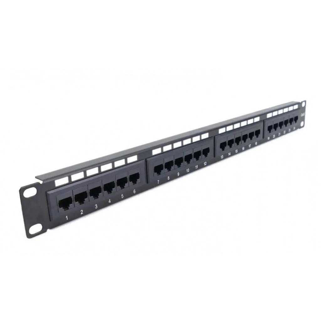 Патч-панель Hypernet 19" 24 порта UTP cat.6 з менеджментом кабеля (PP-KUTP6-24-NM-CM) - изображение 3