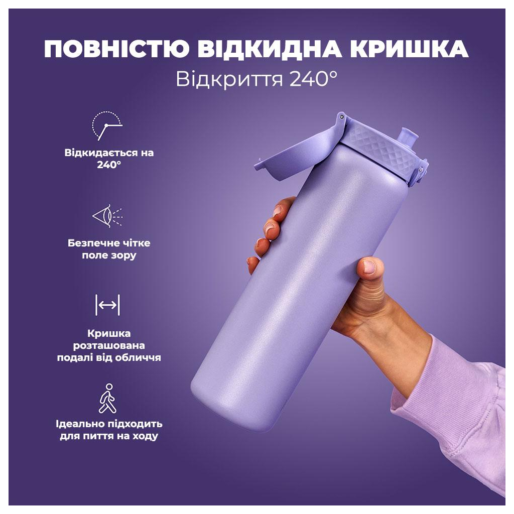 Пляшка для води ION8 OneTouch Vacuum Insulated 920 мл Periwinkle (I8TS1000PERI) - зображення 3