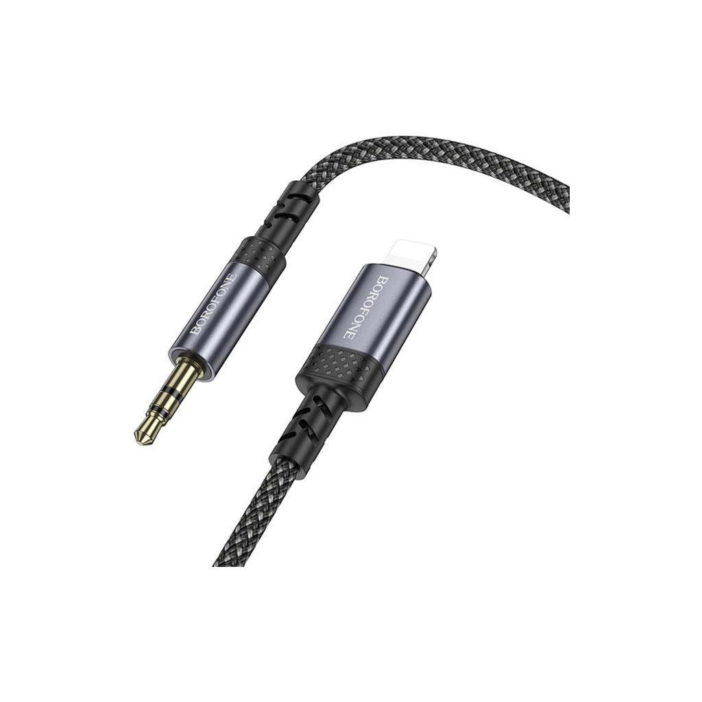 Кабель мультимедійний Lightning to 3.5mm M 1.0m grey BOROFONE (6941991118975) - изображение 3