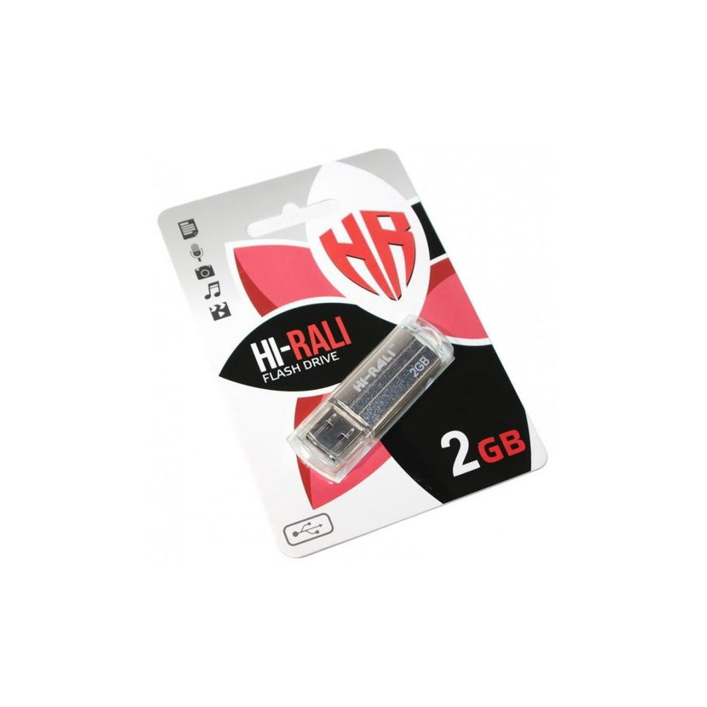 USB флеш накопичувач Hi-Rali 2GB Corsair Series Silver USB 2.0 (HI-2GBCORSL) - зображення 1