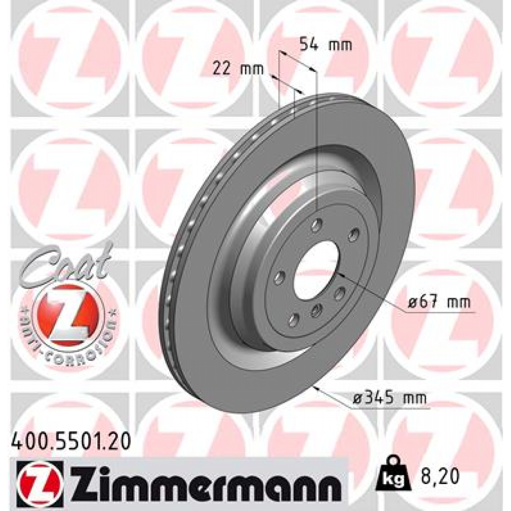 Гальмівний диск ZIMMERMANN 400.5501.20 - зображення 1