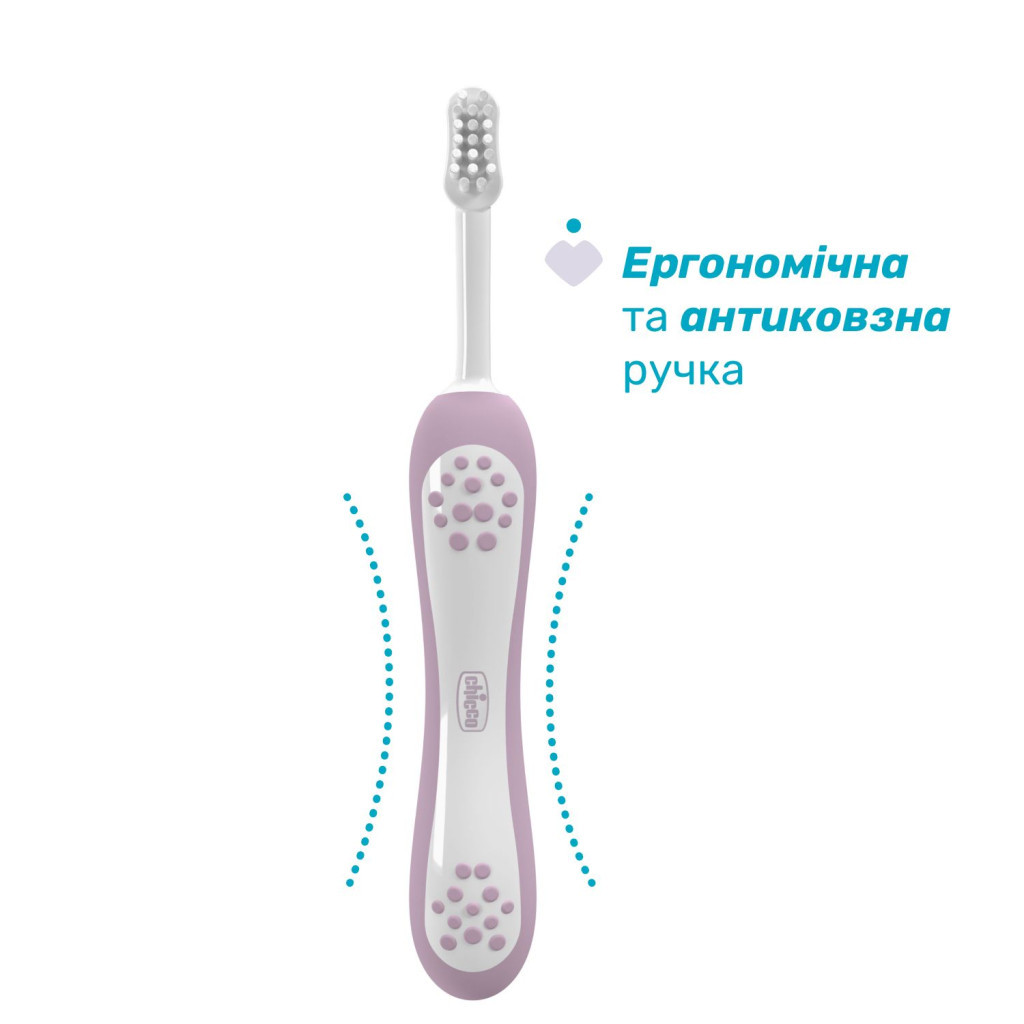Дитяча зубна щітка Chicco для перших зубів, 6-36 міс. рожева (8058664174683) (12081.00) - изображение 2
