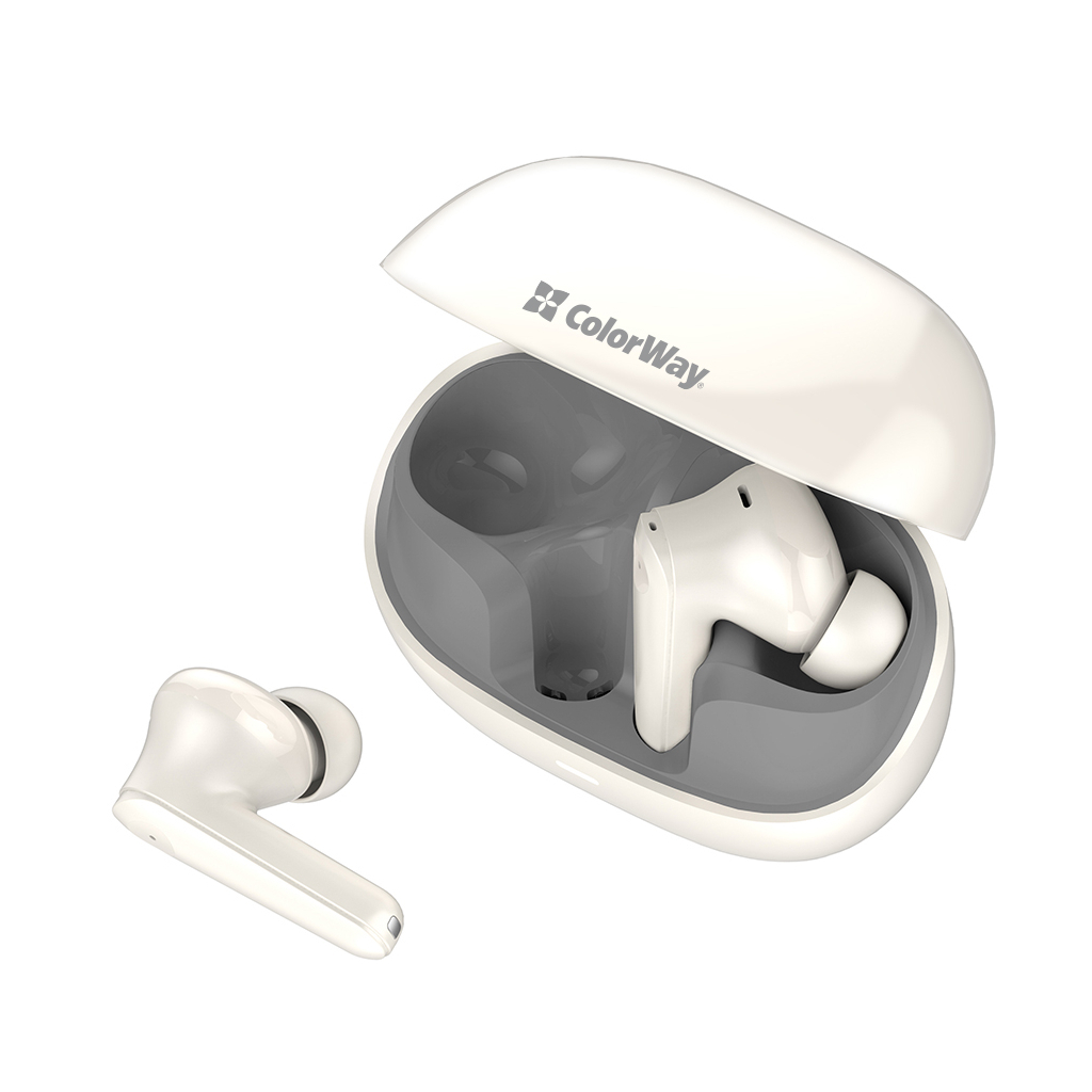 Навушники ColorWay Slim TWS-1 Earbuds Long Life Beige (CW-TWS1BE) - зображення 6