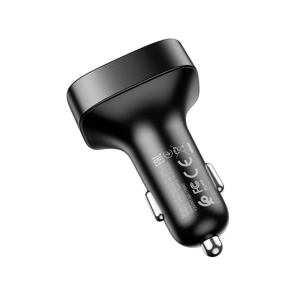 FM модулятор HOCO E59, Black, Box (E59) - зображення 3