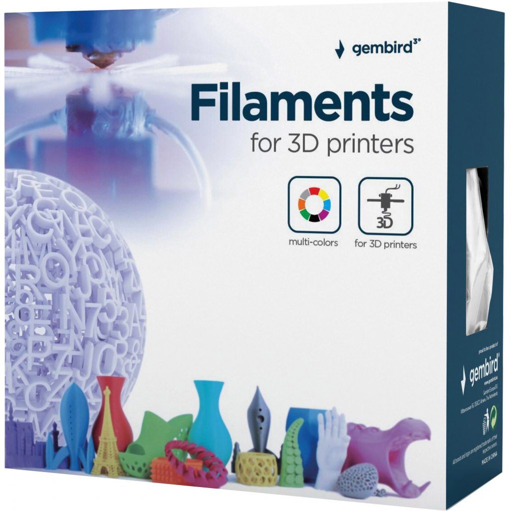 Пластик для 3D-принтера Gembird PLA, 1.75 мм, 1кг, grey (3DP-PLA1.75-01-GR) - зображення 2