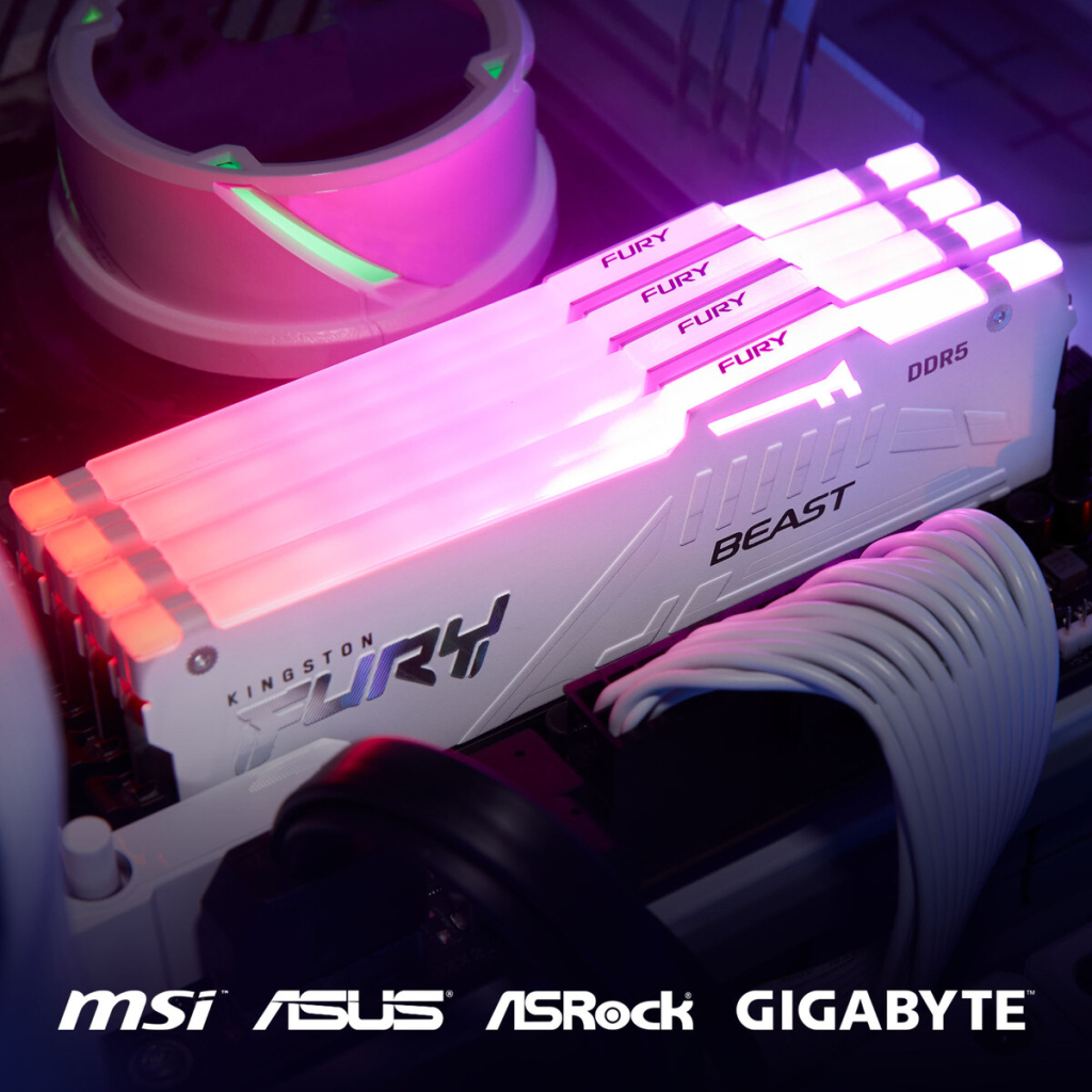 Модуль пам'яті для комп'ютера DDR5 32GB 6000 MHz Beast AM5 RGB White Kingston Fury (ex.HyperX) (KF560C36BWEA-32) - зображення 5