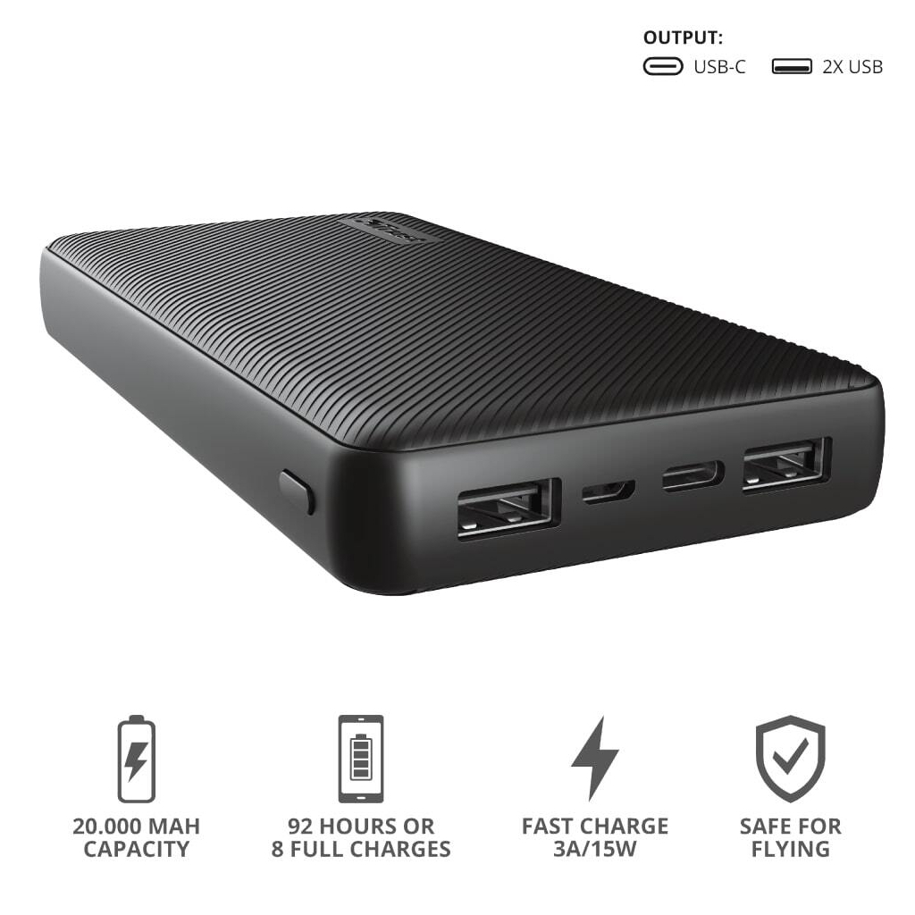 Батарея універсальна Trust Primo 20000 mAh Black (23593) - зображення 5