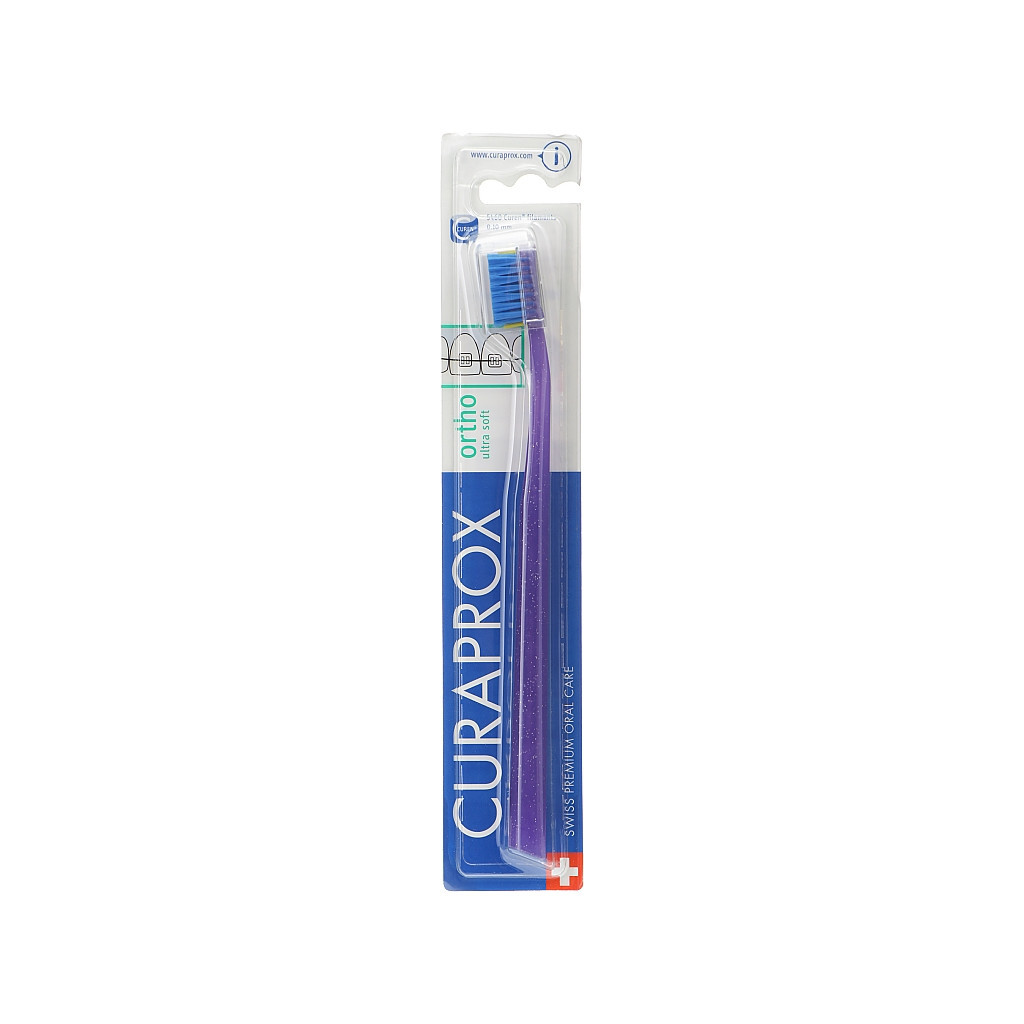 Зубна щітка Curaprox CS 5460 Ortho Ultra Soft Ультрам'яка ортодонтична Фіолетова із синьою щетиною (CS 5460 Ortho-11) - зображення 1