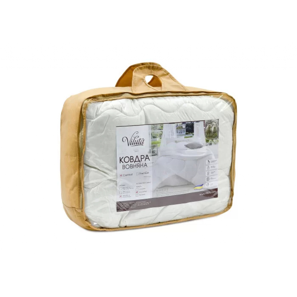 Ковдра Viluta вовняна стьобана Comfort Зима 200х220 (ковдра_comfort_220*200) - зображення 2