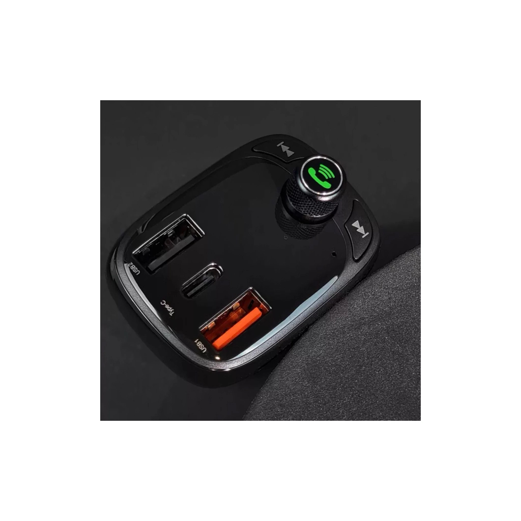 FM модулятор Baseus FM Launcher S-13 2 USB + Type-C (CCMT000101) - изображение 7