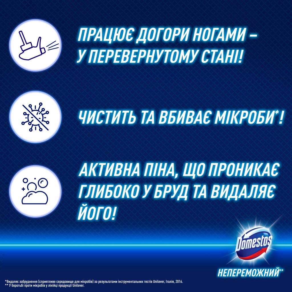 Піна для чищення ванн Domestos Power Foam Для чищення унітазу та ванної Арктична свіжість 435 мл (8720182796400) - зображення 7