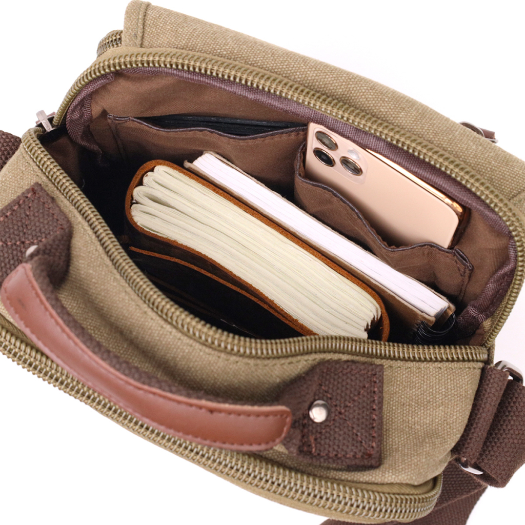 Сумка Vintage На плече з текстилю Оливкова (22228) - зображення 7