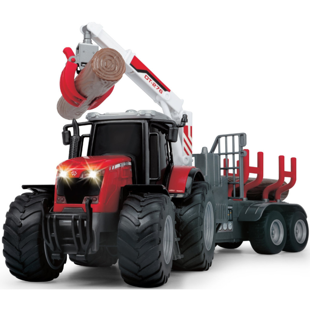 Спецтехніка Dickie Toys Трактор Месі Фергюсон 8737 з причепом для дерев (3737003) - зображення 3