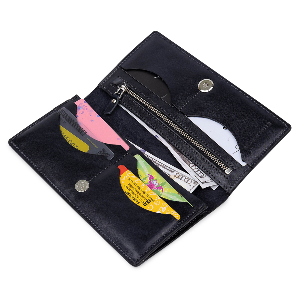 Портмоне Grande Pelle Шкіряне унісекс Синє (11556) - зображення 5