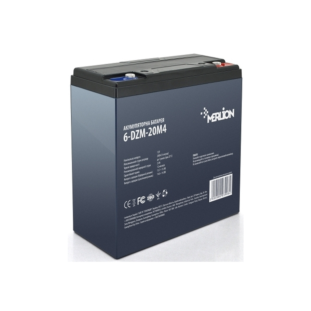 Батарея до ДБЖ Merlion 6-DZM-20, 12V 20Ah (6-DZM-20) - зображення 1