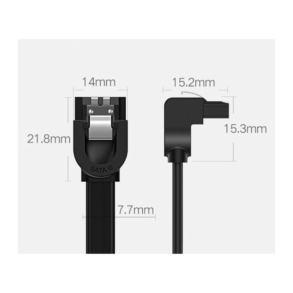 Кабель для передачі даних SATA 3 Data Cable 0.5m 90° corner US217 Black Ugreen (30797) - зображення 8