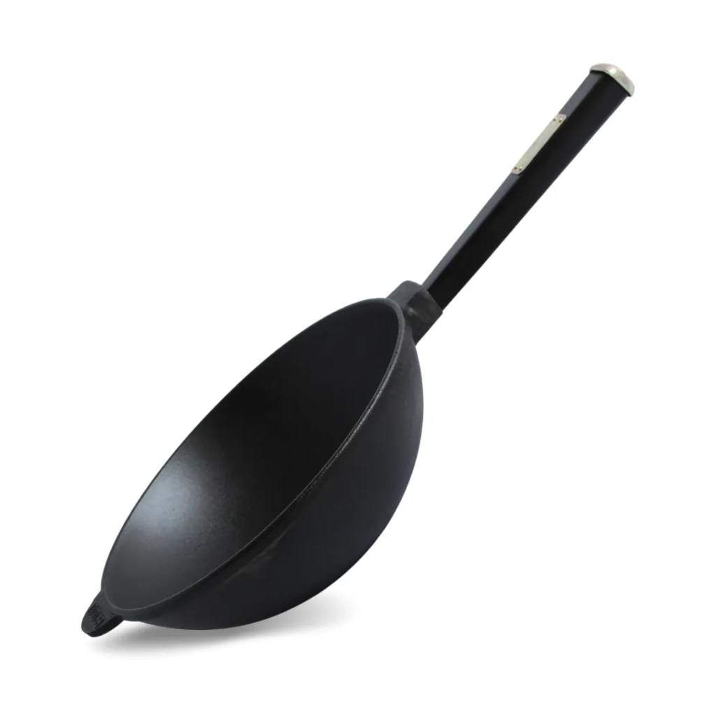 Сковорода Brizoll чавунна WOK з дерев'яною ручкою та чавунною кришкою 2,8 л 260х80 мм (W26H-1) - зображення 2