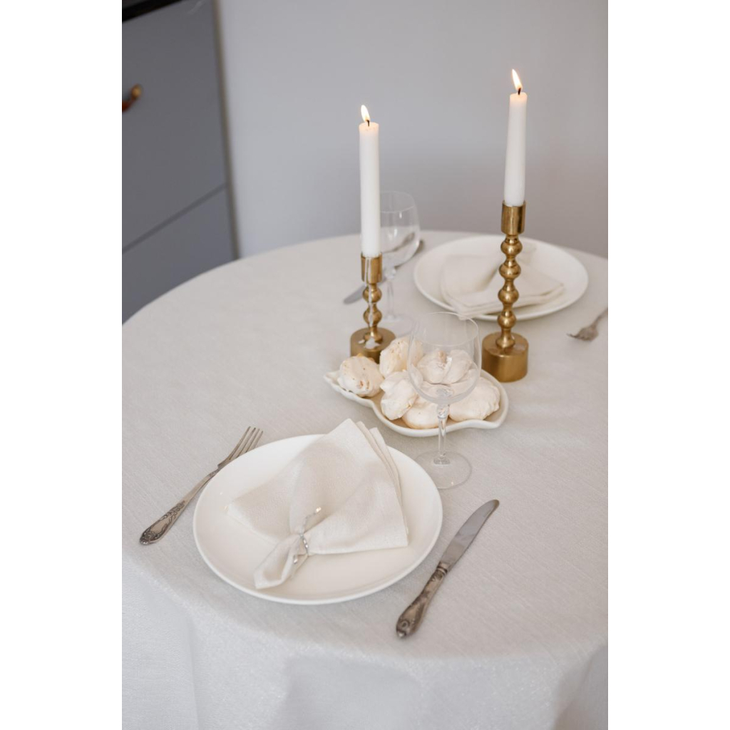 Скатертина Прованс святкова кругла Перлина White Dх136 (037604) - изображение 8