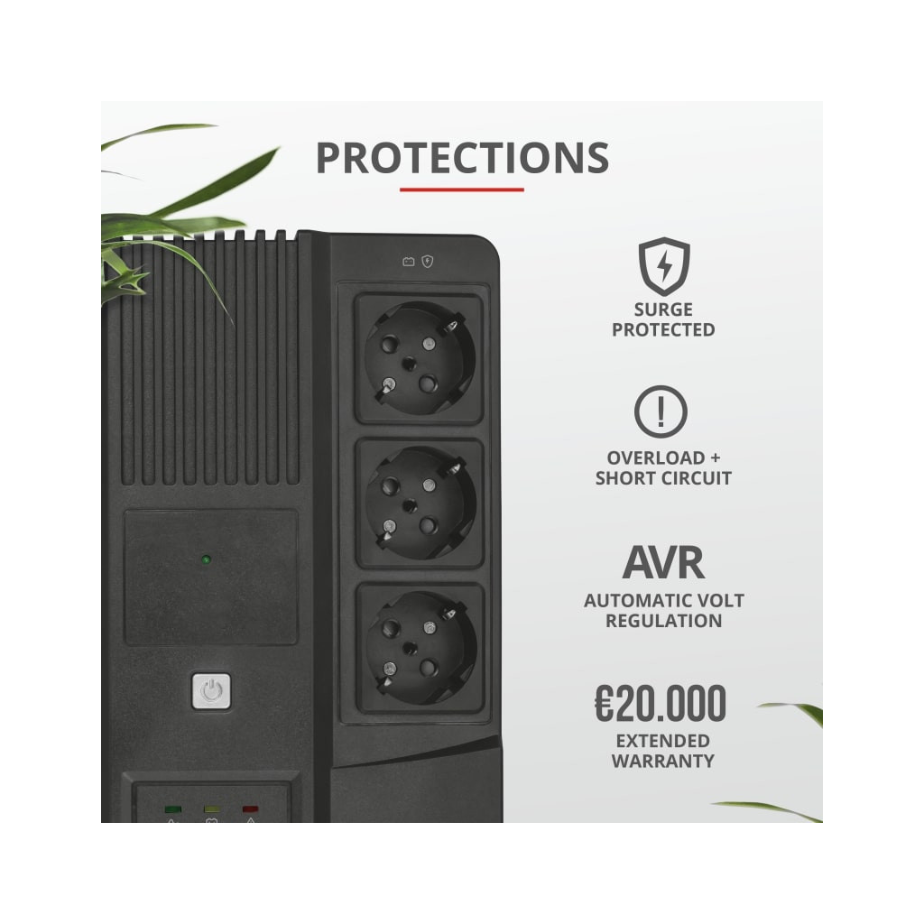 Пристрій безперебійного живлення Trust Maxxon 800VA UPS (23326_TRUST) - зображення 7